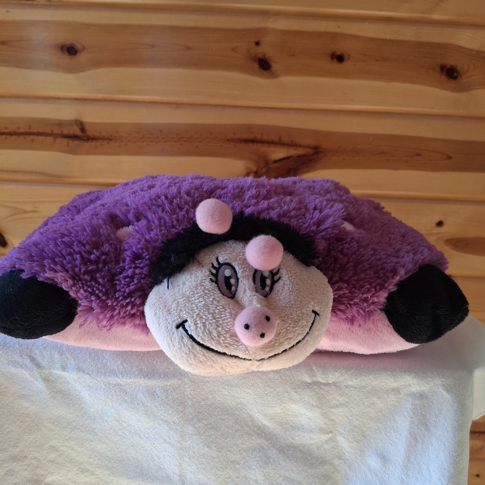 Purple Ladybug Plush Pillow